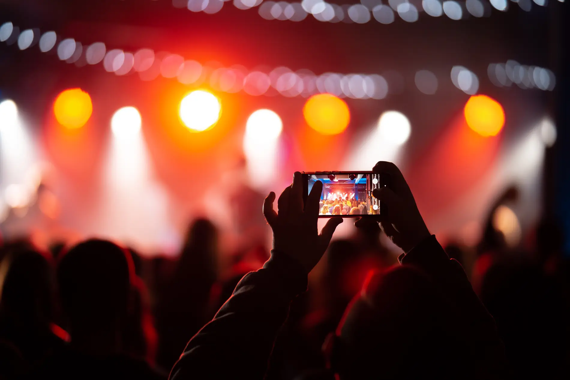 Crowd enjoying a live concert