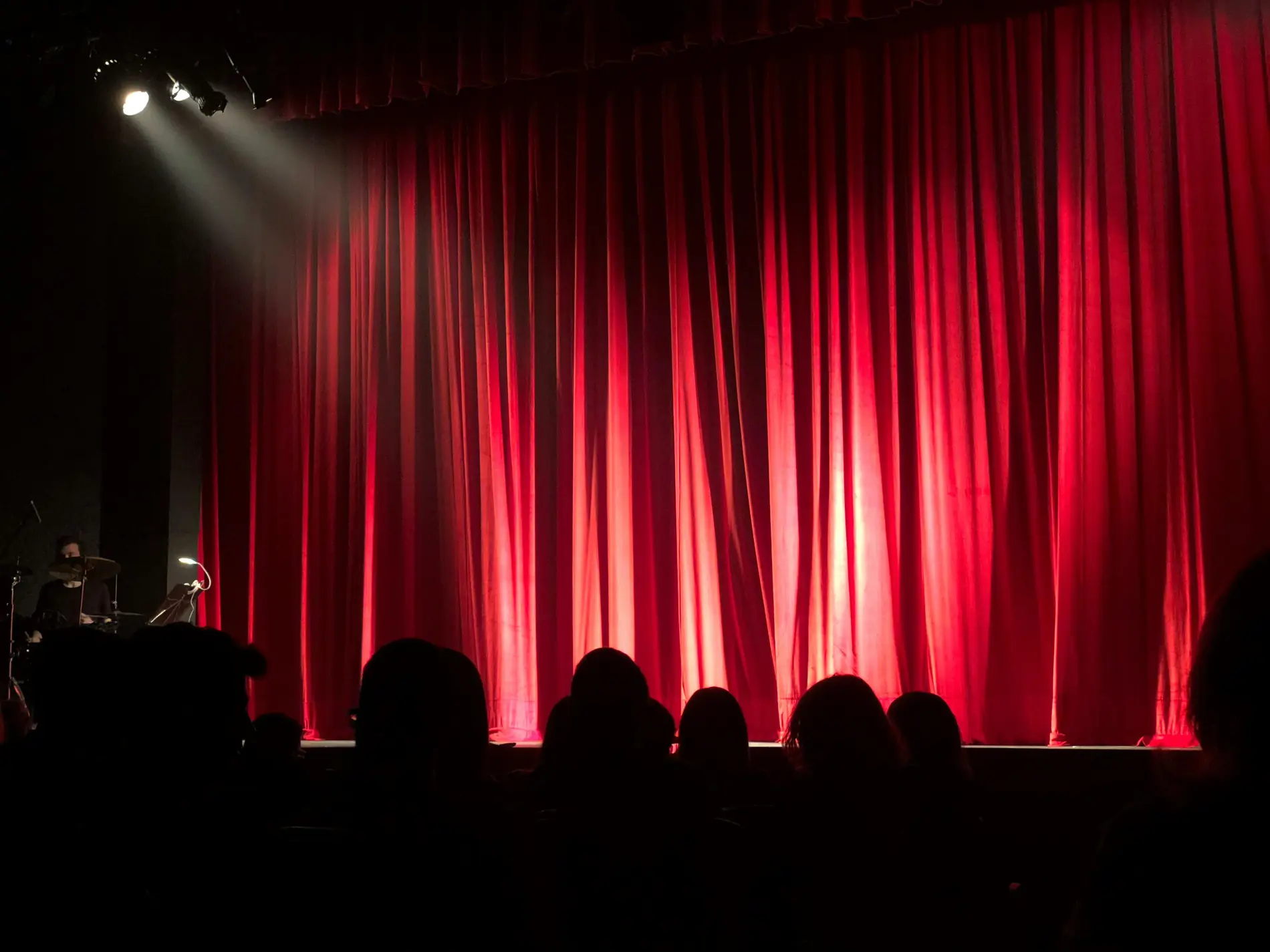 Theatrical stage and performance atmosphere